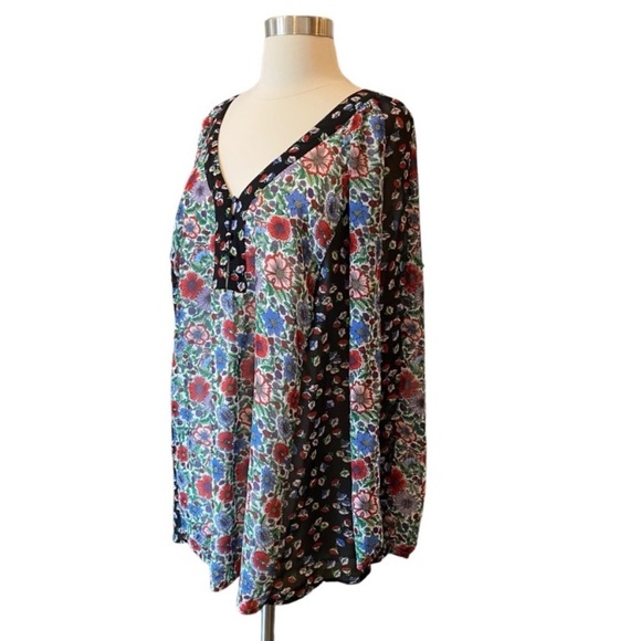 Nanette Lepore Floral Tunic Blouse Size 3X - Picture 3 of 11